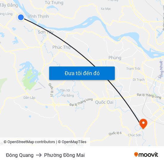 Đông Quang to Phường Đồng Mai map