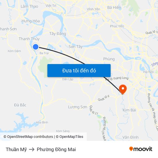 Thuần Mỹ to Phường Đồng Mai map