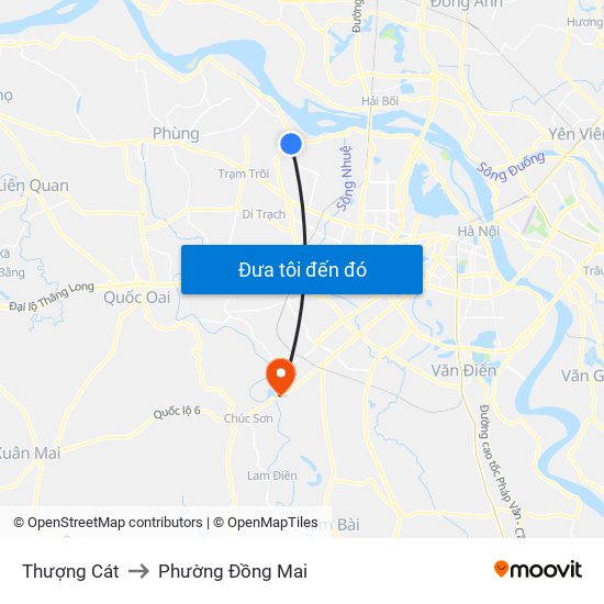 Thượng Cát to Phường Đồng Mai map