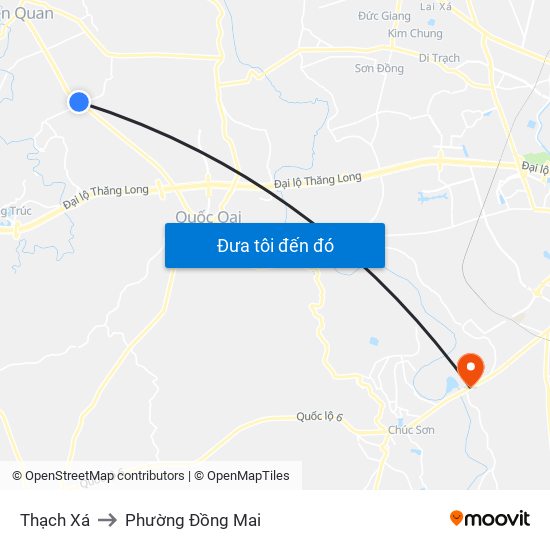 Thạch Xá to Phường Đồng Mai map