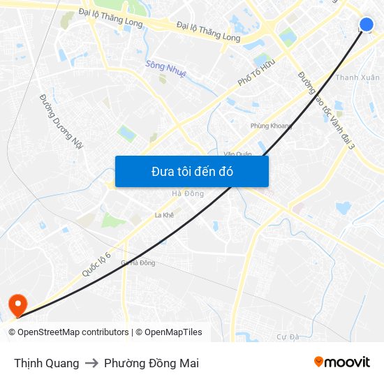 Thịnh Quang to Phường Đồng Mai map