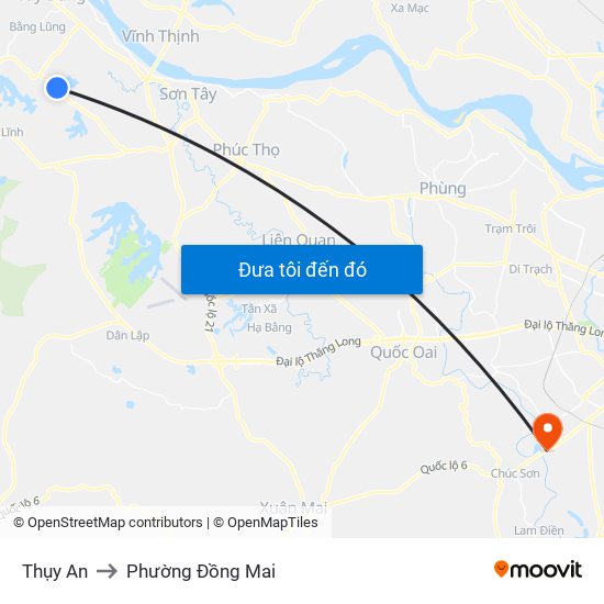 Thụy An to Phường Đồng Mai map
