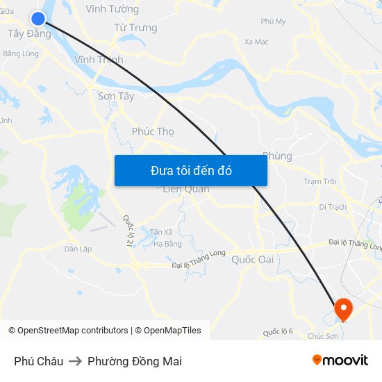 Phú Châu to Phường Đồng Mai map