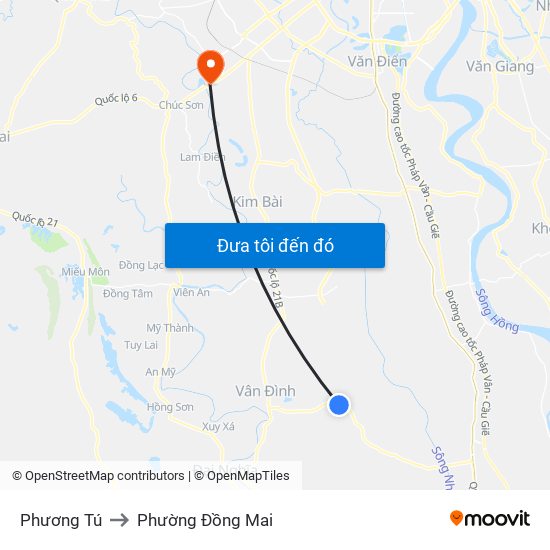 Phương Tú to Phường Đồng Mai map