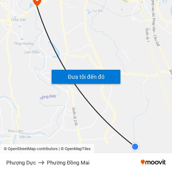 Phượng Dực to Phường Đồng Mai map