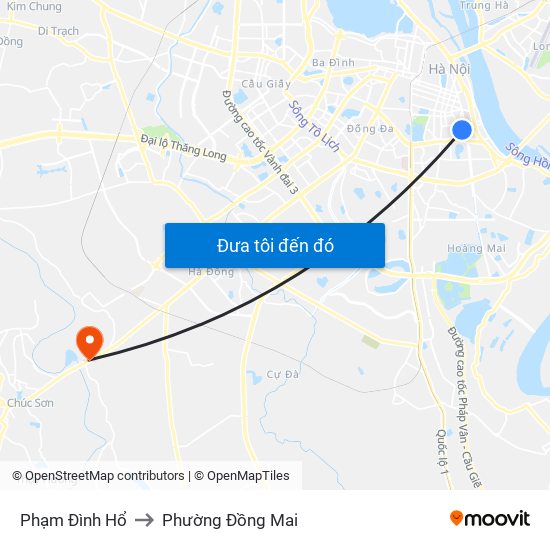 Phạm Đình Hổ to Phường Đồng Mai map