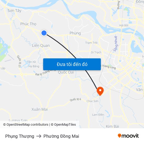 Phụng Thượng to Phường Đồng Mai map