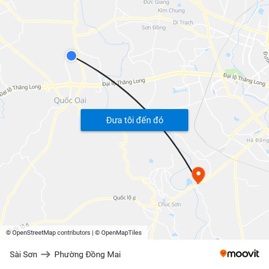 Sài Sơn to Phường Đồng Mai map