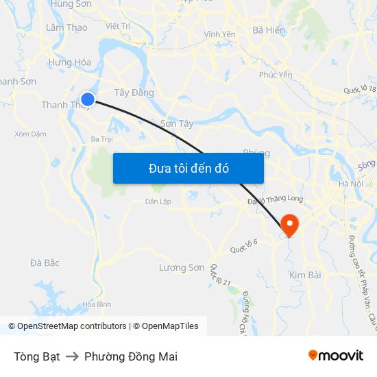 Tòng Bạt to Phường Đồng Mai map
