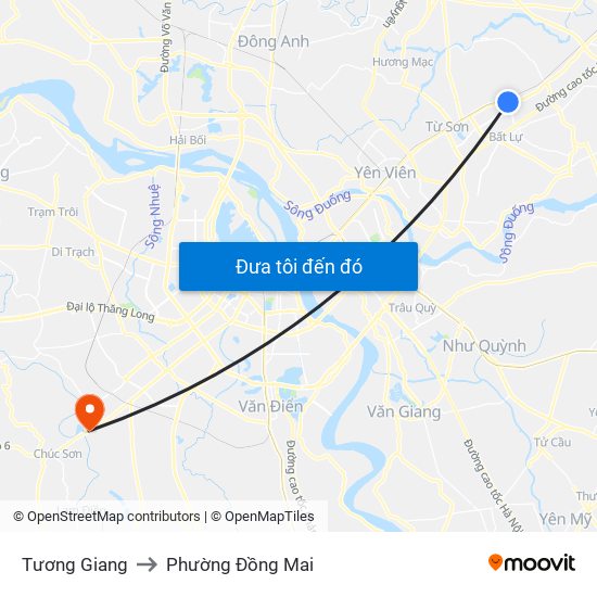 Tương Giang to Phường Đồng Mai map