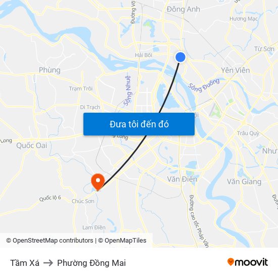 Tầm Xá to Phường Đồng Mai map