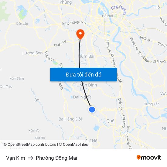 Vạn Kim to Phường Đồng Mai map