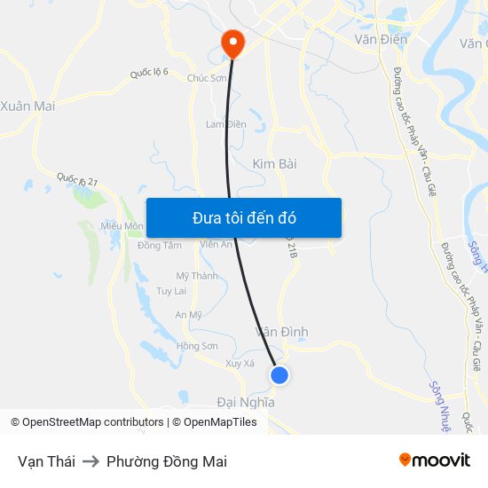 Vạn Thái to Phường Đồng Mai map