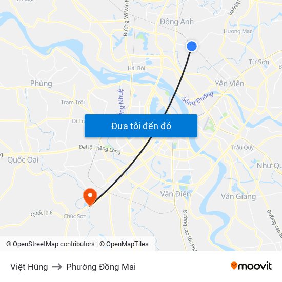 Việt Hùng to Phường Đồng Mai map