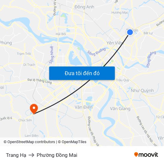 Trang Hạ to Phường Đồng Mai map