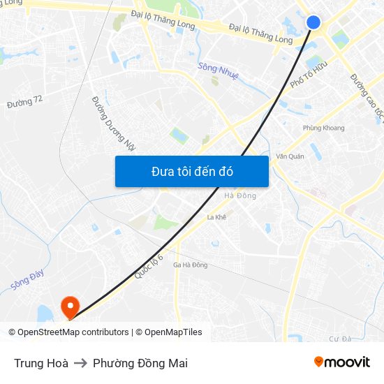 Trung Hoà to Phường Đồng Mai map