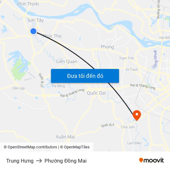 Trung Hưng to Phường Đồng Mai map