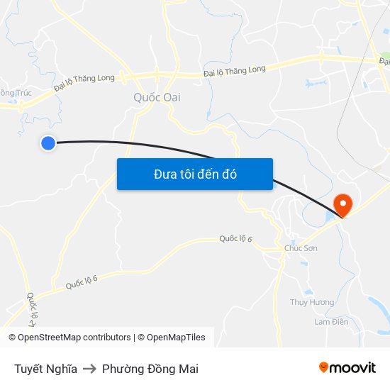 Tuyết Nghĩa to Phường Đồng Mai map