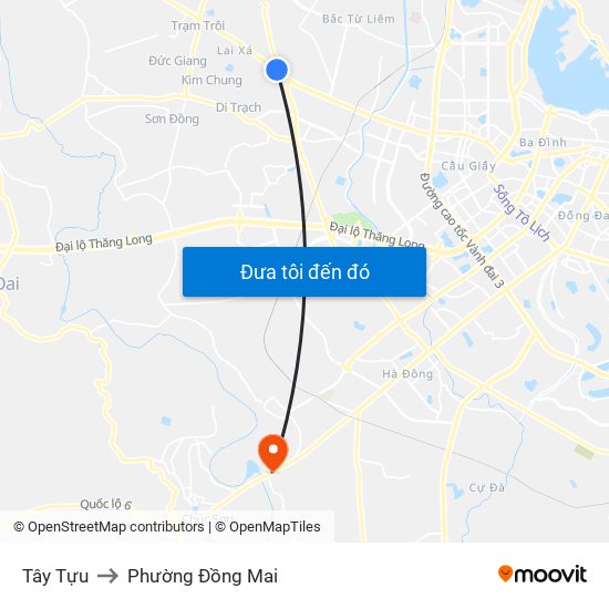 Tây Tựu to Phường Đồng Mai map