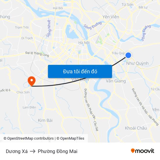 Dương Xá to Phường Đồng Mai map