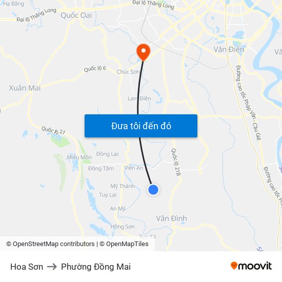 Hoa Sơn to Phường Đồng Mai map