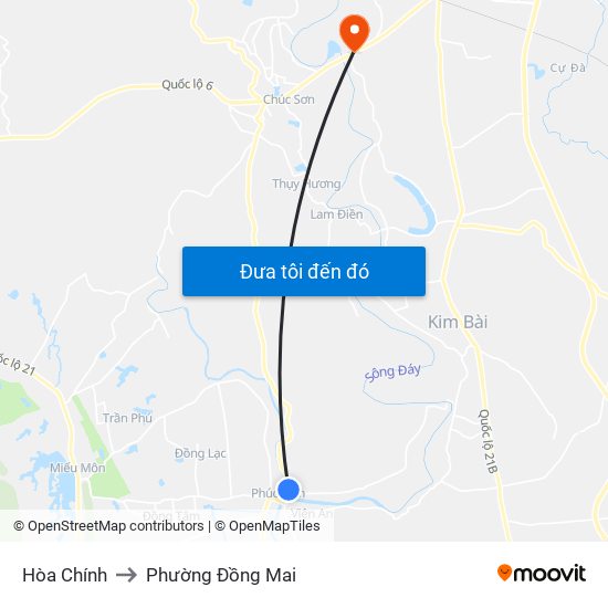 Hòa Chính to Phường Đồng Mai map