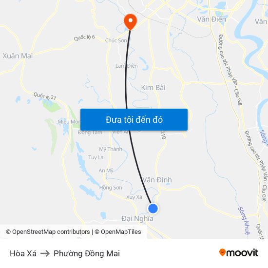 Hòa Xá to Phường Đồng Mai map