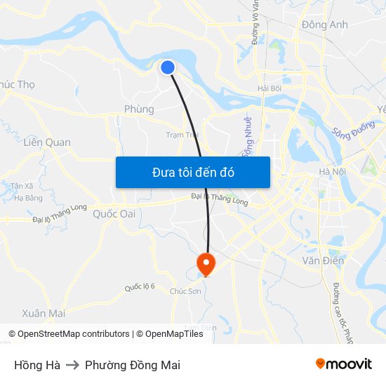 Hồng Hà to Phường Đồng Mai map