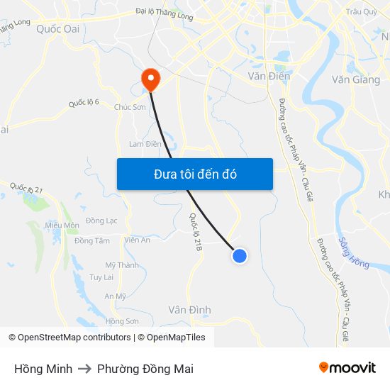 Hồng Minh to Phường Đồng Mai map