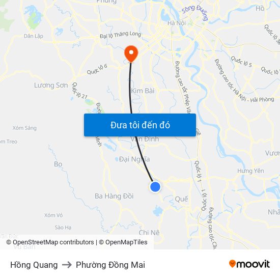 Hồng Quang to Phường Đồng Mai map