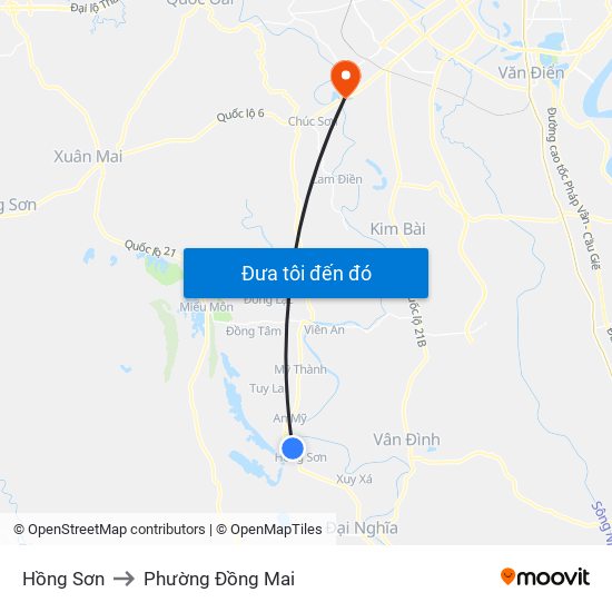 Hồng Sơn to Phường Đồng Mai map