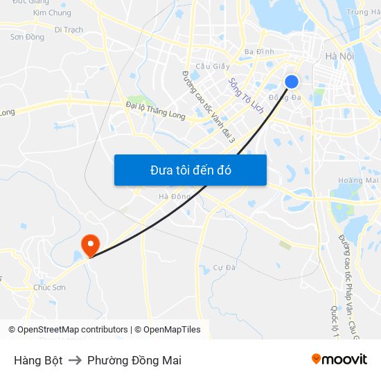 Hàng Bột to Phường Đồng Mai map