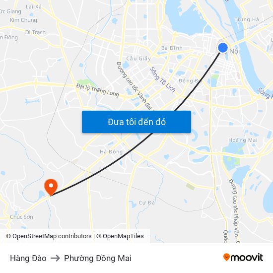 Hàng Đào to Phường Đồng Mai map