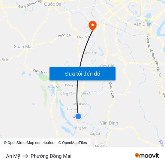 An Mỹ to Phường Đồng Mai map