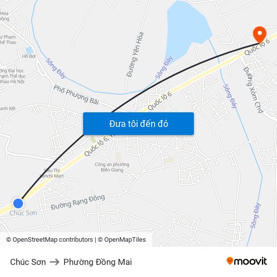Chúc Sơn to Phường Đồng Mai map