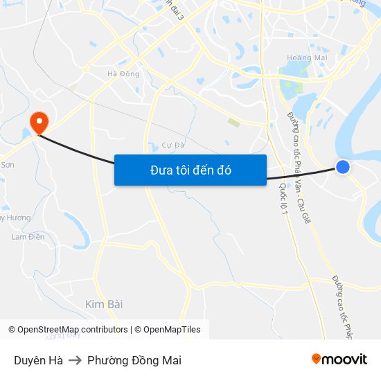 Duyên Hà to Phường Đồng Mai map