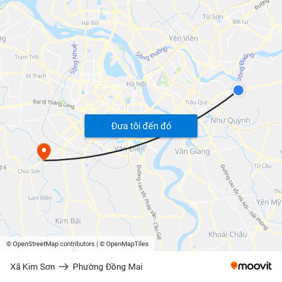 Xã Kim Sơn to Phường Đồng Mai map