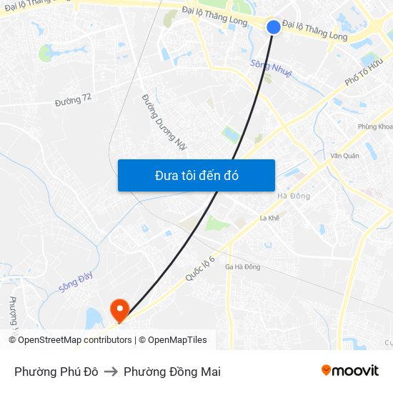 Phường Phú Đô to Phường Đồng Mai map