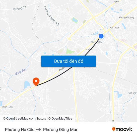 Phường Hà Cầu to Phường Đồng Mai map