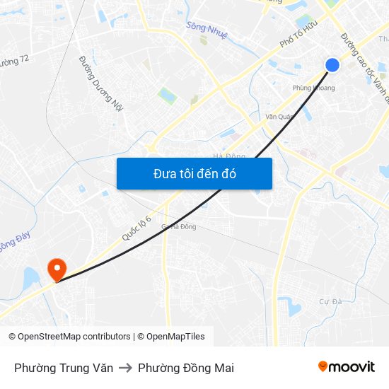 Phường Trung Văn to Phường Đồng Mai map