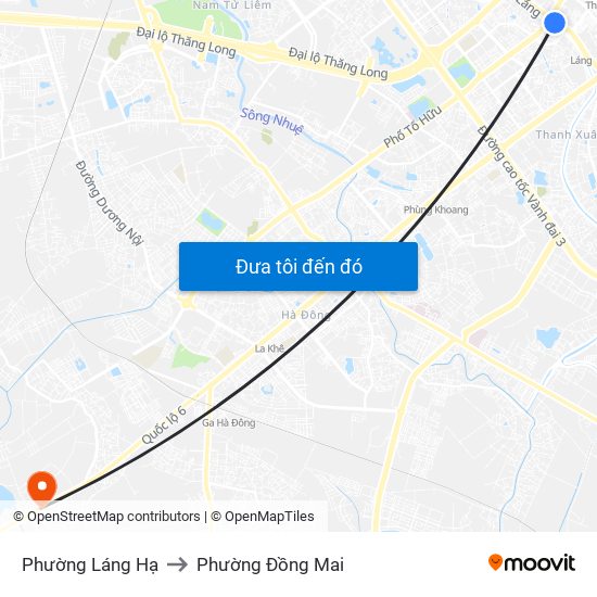 Phường Láng Hạ to Phường Đồng Mai map