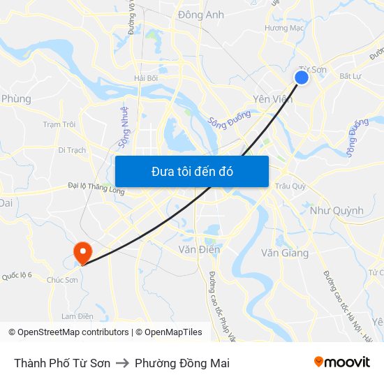 Thành Phố Từ Sơn to Phường Đồng Mai map