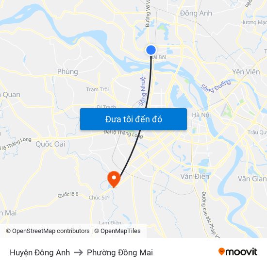 Huyện Đông Anh to Phường Đồng Mai map