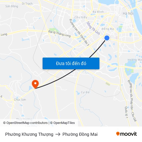 Phường Khương Thượng to Phường Đồng Mai map