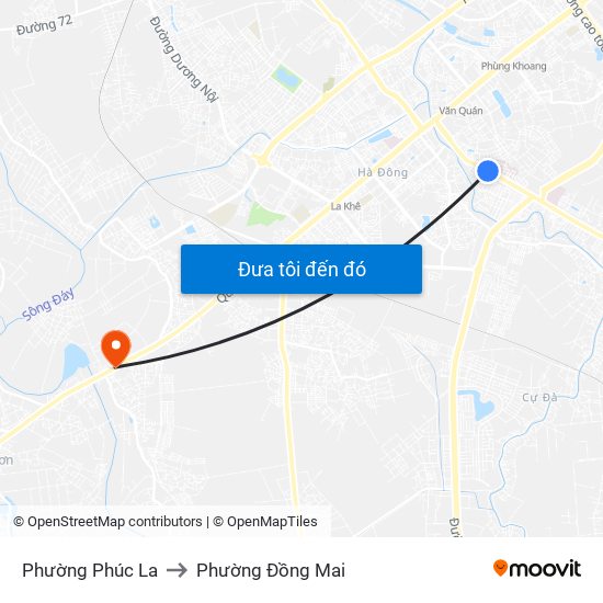 Phường Phúc La to Phường Đồng Mai map
