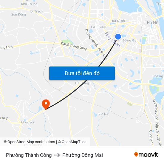 Phường Thành Công to Phường Đồng Mai map
