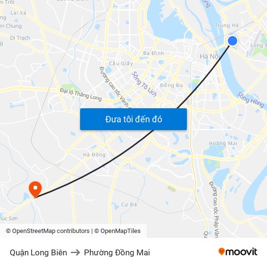 Quận Long Biên to Phường Đồng Mai map