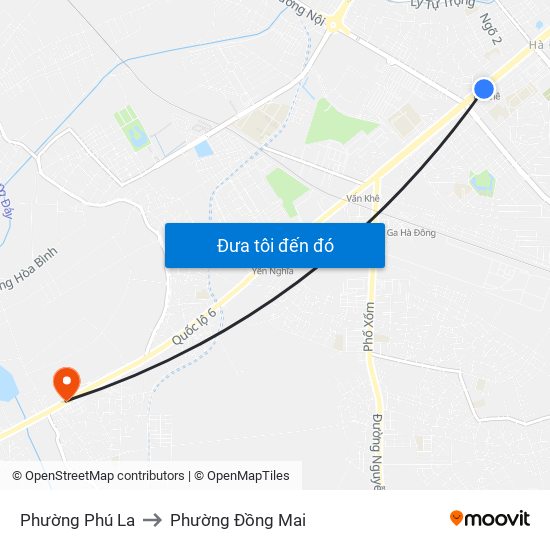 Phường Phú La to Phường Đồng Mai map