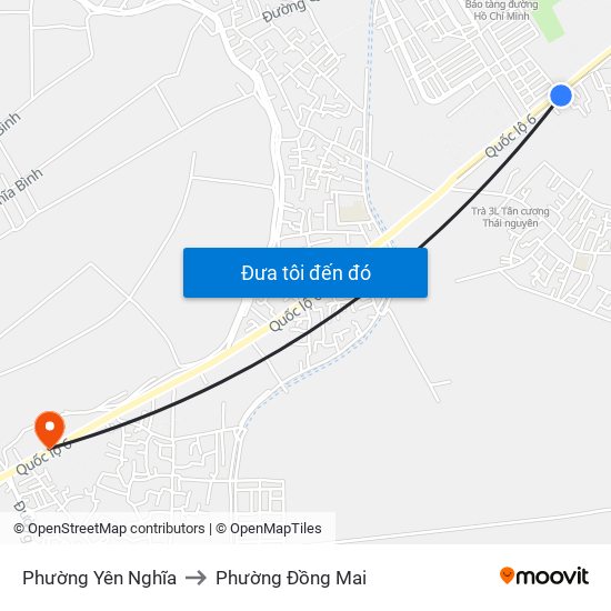 Phường Yên Nghĩa to Phường Đồng Mai map