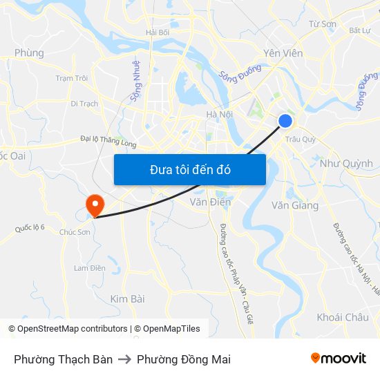 Phường Thạch Bàn to Phường Đồng Mai map